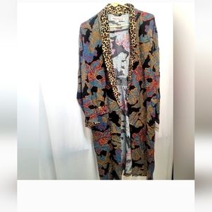 Free People multi color leopard print kimono